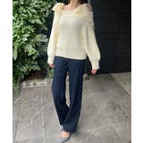 チュールリボンオフショルシャギーニット | JUNOAH | 詳細画像12