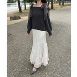 チュールリボンオフショルシャギーニット | JUNOAH | 詳細画像4