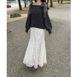 チュールリボンオフショルシャギーニット | JUNOAH | 詳細画像5