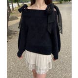 チュールリボンオフショルシャギーニット | JUNOAH | 詳細画像6