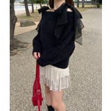 チュールリボンオフショルシャギーニット | JUNOAH | 詳細画像8