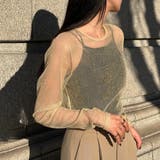 ベージュ | ラメシアーフィンガーホールトップス | JUNOAH