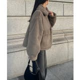 2wayカラージップ中綿ファーコート | JUNOAH | 詳細画像13 