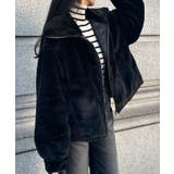 ブラック | 2wayカラージップ中綿ファーコート | JUNOAH