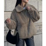 グレー | 2wayカラージップ中綿ファーコート | JUNOAH