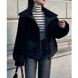 2wayカラージップ中綿ファーコート | JUNOAH | 詳細画像7 