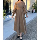 モカ | ボリュームスリーブふくれジャガードワンピース | JUNOAH