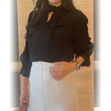 サテンライクリボンブラウス | JUNOAH | 詳細画像4