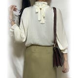 サテンライクリボンブラウス | JUNOAH | 詳細画像7