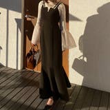 ブラウン | レイヤードデザインマーメイドキャミワンピース | JUNOAH