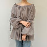 グレージュ | オフショルシアーボリュームブラウス | JUNOAH
