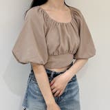 パフスリーブバックリボンショートトップス | JUNOAH | 詳細画像14