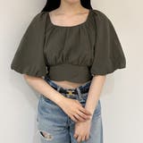 パフスリーブバックリボンショートトップス | JUNOAH | 詳細画像17