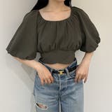 パフスリーブバックリボンショートトップス | JUNOAH | 詳細画像18