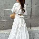 パフスリーブバックリボンショートトップス | JUNOAH | 詳細画像3