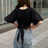 パフスリーブバックリボンショートトップス | JUNOAH | 詳細画像7