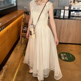 ショルダーリボンチュールドッキングキャミワンピース | JUNOAH | 詳細画像3