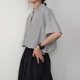 半袖バンドカラーストライプオーバーシャツ | JUNOAH | 詳細画像9