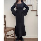 チョーカー付きウエストタックマーメイドワンピース | JUNOAH | 詳細画像3 