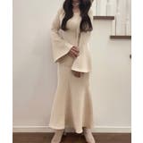 チョーカー付きウエストタックマーメイドワンピース | JUNOAH | 詳細画像7 