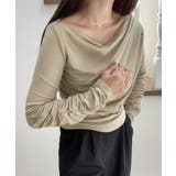 グレージュ | ドレープデザインカットソー | JUNOAH