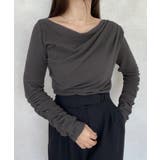 チャコール | ドレープデザインカットソー | JUNOAH