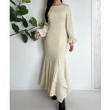 ライトベージュ | ボートネックマーメイドワンピース | JUNOAH