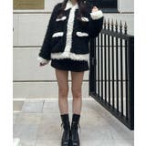 バイカラーフェイクファーショートコート | JUNOAH | 詳細画像4