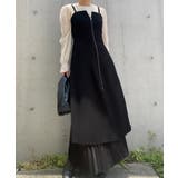 Wジップハイウエストレイヤード風キャミワンピース+プリーツスカート set | JUNOAH | 詳細画像3