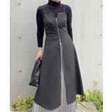 Wジップハイウエストレイヤード風キャミワンピース+プリーツスカート set | JUNOAH | 詳細画像5