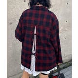 レッド | オーバーサイズチェックテーラードシャツジャケット | JUNOAH