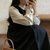 パフスリーブドッキングワンピース 韓国ファッション | JUNOAH | 詳細画像5 