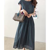 リネンタッチワンピース フレンチスリーブコットンワンピース 韓国ファッション | JUNOAH | 詳細画像2