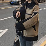配色ボアパイピングムートンジャケット | JUNOAH | 詳細画像5