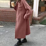 胸ポケットラージカラーロングコート[品番:AMTW0001640 胸ポケットラージカラーロングコート[品番:AMTW0001640