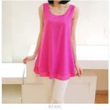 透けない厚手シフォンの二重レイヤード ふんわりシフォンレイヤードタンクトップ | JUNOAH | 詳細画像11