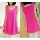 透けない厚手シフォンの二重レイヤード ふんわりシフォンレイヤードタンクトップ | JUNOAH | 詳細画像12