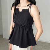 ブラック | 肩リボンデザインキャミソール | LAUIR