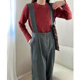 チャコール | フロントジップサロペット | LAUIR