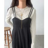 ブラック | ハイウエストコルセットデザインサロペット | LAUIR