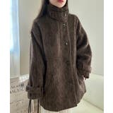 ボリュームスリーブシャギーステンカラーコート | LAUIR | 詳細画像11 