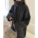 ダークグレー | ボリュームスリーブシャギーステンカラーコート | LAUIR