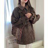 ブラウン | ボリュームスリーブシャギーステンカラーコート | LAUIR