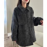 ボリュームスリーブシャギーステンカラーコート | LAUIR | 詳細画像2 