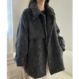 ボリュームスリーブシャギーステンカラーコート | LAUIR | 詳細画像4 