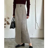 裏起毛ラップ風ツイードスカート | LAUIR | 詳細画像9 