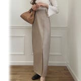 ベージュ | フェイクレザーHラインスカート | LAUIR