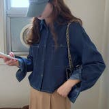 ネイビー | デニムショートシャツ | LAUIR