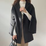 ブラック | スリットスリーブミドル丈チェスターコート | LAUIR