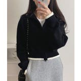 配色ショート丈ダブルジップニット | LAUIR | 詳細画像1